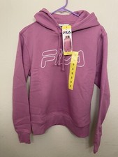 NWT FILA Women's Logo Embroidered Long Sleeve Hoodie Mulberry Size S 36.97Z1008