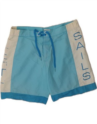 NORTH SAILS Mens Graphic Swimming Shorts Medium  Blue Colourblock AC09