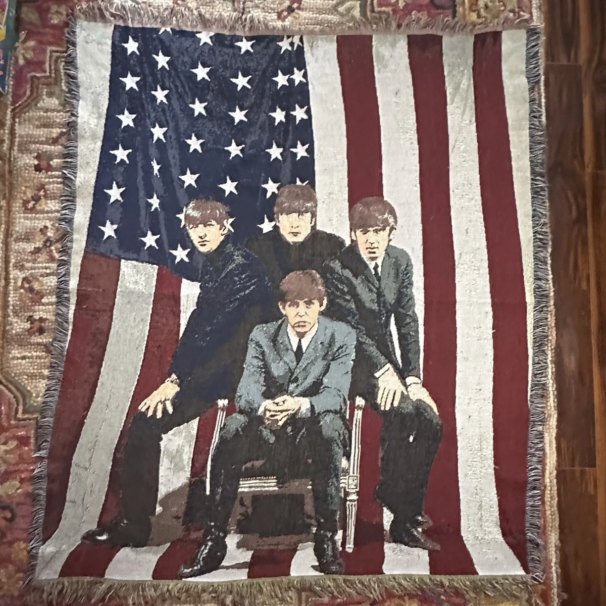 BOKJ バンド ラグ タペストリー 古着 ビートルズ 星条旗 アメリカ beatles tapestry products for sale | eBay