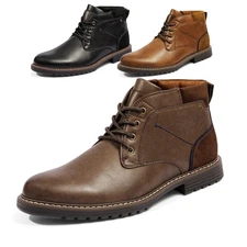 Bruno Marc Men's Chukka Work Boots Dress Boots Leather Durable Formal Shoes
