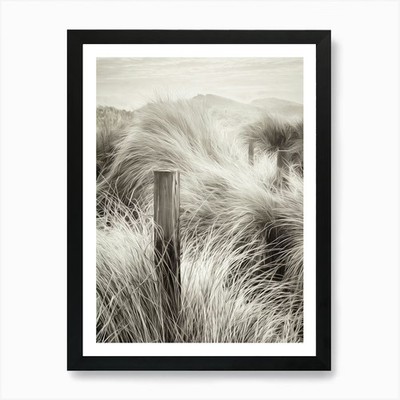 Fence Post In Grass Art Print Framed Wall Art Poster Canvas Print Picture
