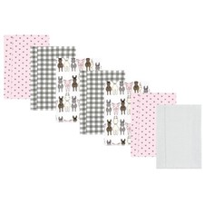 Luvable Friends Barn Pals Pink Burp Cloths 7pk