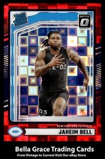 2024 Donruss Optic Jaheim Bell #337 Patriots Red Pandora Prizm Ratad Rookie NFL