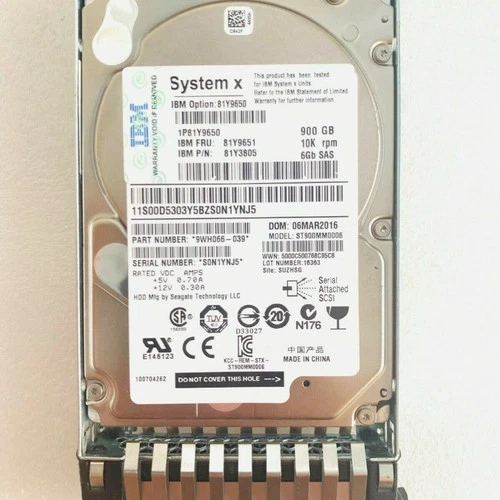 IBM 81Y9650 81Y9651 81Y3805 900GB 10K 6G SFF SAS 2.5" HOT SWAP HARD DRIVEA NEW