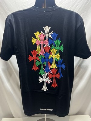 Chrome Hearts Multicolor Cemetery Cross Pocket T Shirt Black Men's