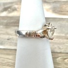 Claddagh Celtic White Rhinestone Heart & Crown Ring Band Ring Silver Tone — photo 6