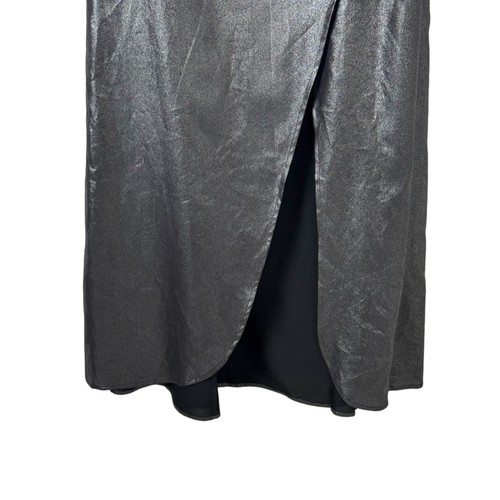 Express NWOT Black Silver Shimmer Maxi Skirt Size 8 Party Casual Sparkle Evening - Picture 2 of 12