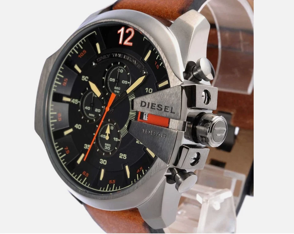 Diesel Mega Chief 51mm Edelstahl-Gehäuse Braun Armband (DZ4343) - Bild 4 von 4