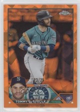 2023 Topps Chrome Update Sapphire Edition Orange 23/25 Tommy La Stella f3p