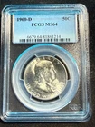 1960 D FRANKLIN HALF DOLLAR PCGS MS64FBL 214