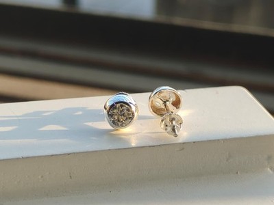 2.00Ct Round Cut Natural Diamond solid 14K  White Gold Luxurious stud Earring