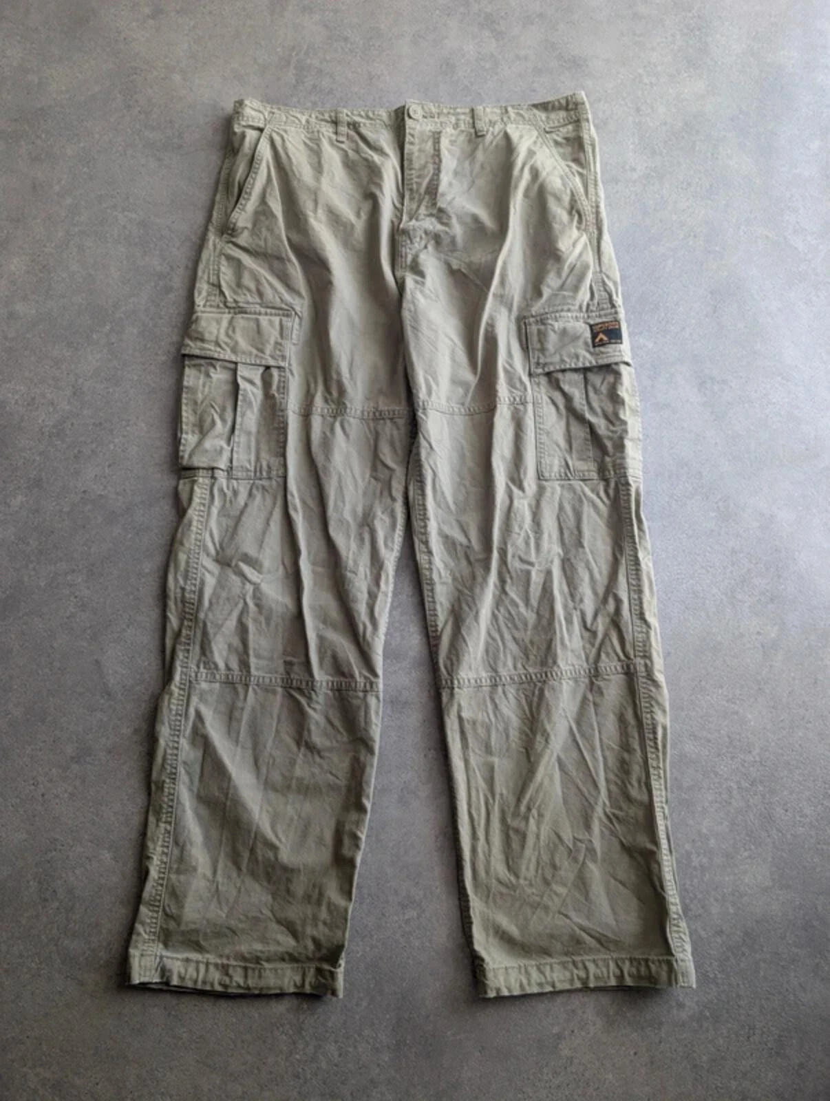 Superdry Cargo Trousers Men’s 34W 32L Khaki Military Utility Combat Pants