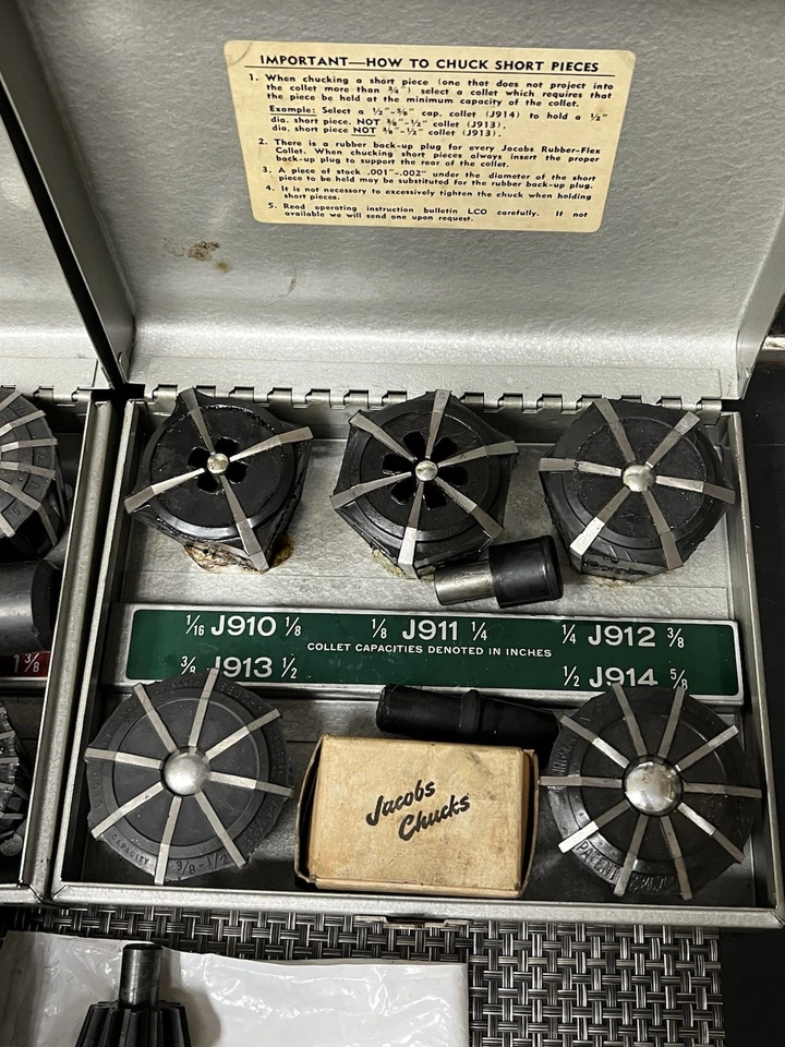 Jacobs Vintage Nº "Juego de mandril de pinza flexible de goma 96-05 MT3/pinza de 1/16"" a 1-3/8""" Foto 2 de 4