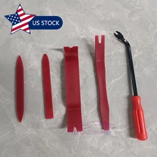 5PCS Trim Removal Pry Tool Kit for Car Radio Door Panel Fastener Dashboard Red