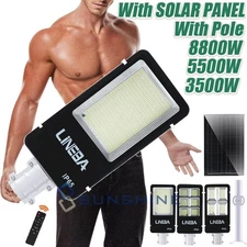 Commercial 82000000LM Outdoor Dusk to Dawn Solar Street Light Area Road LED Lamp