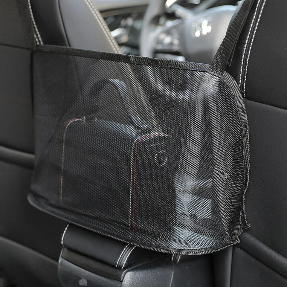 Organizador de bolsa de bolsillo con red para automóvil entre asiento de automóvil bolsa de malla de almacenamiento lateral Foto 4 de 4