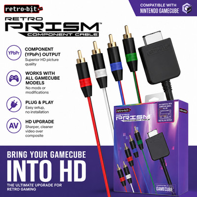 Retro-Bit Prism Component Cable GameCube DOL-001 HD Component YPbPr NEW