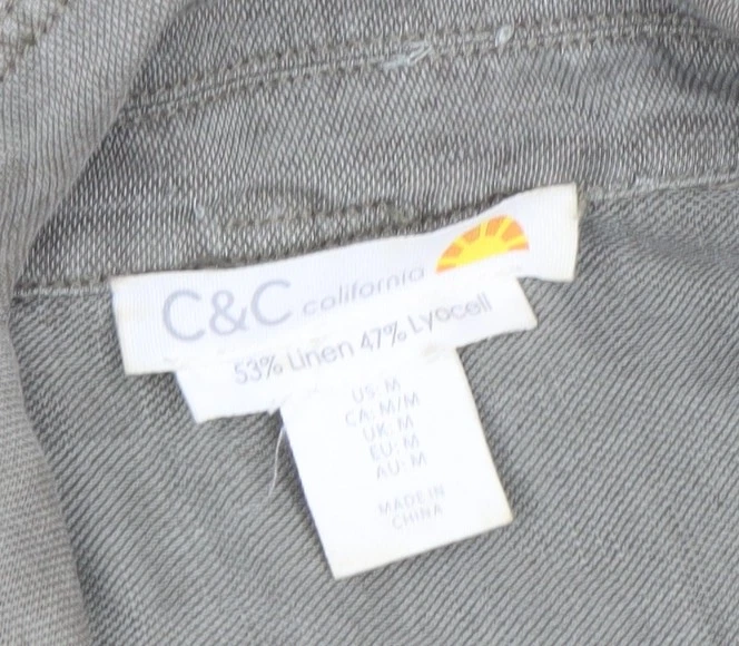 C&C California Women's Beige Linen Lyocell Jumpsuit Size M Casual Utility Style - Image 4 of 4