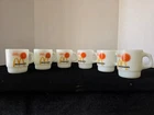Vintage McDonald's Fire King Anchor Hocking Milk Glass Good Morning Mugs Set of6