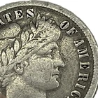 1899 Barber Silver Dime in a SAFLIP® - VF- (Fine+) Details Cleaned