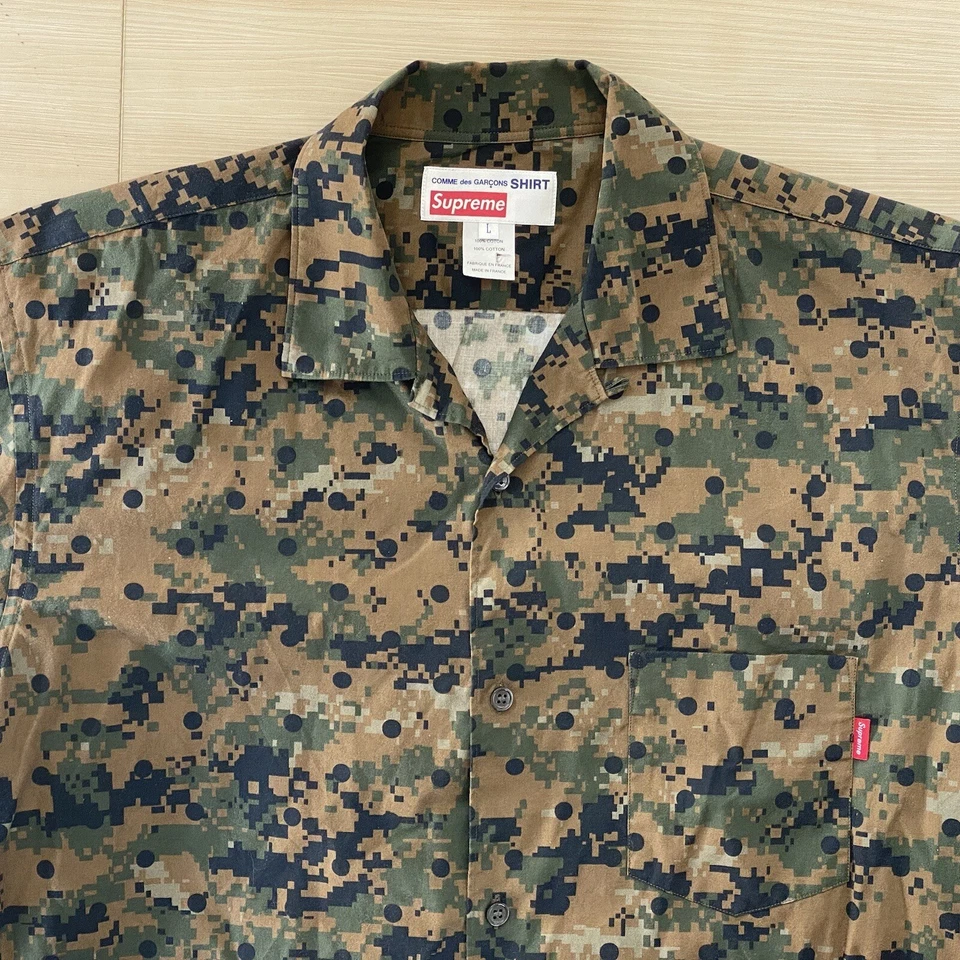 SUPREME X CDG LOOP COLLAR SHIRT DIGI POLKA DOT BUTTON DOWN COMME DES GARÇONS L - Image 2 of 4