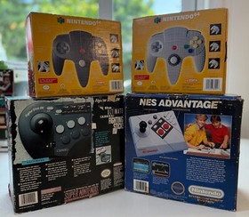 4 Nintendo Controller Lot - Includes Boxes - Not CIB - N64, SNES, NES Advantage