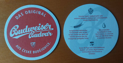 1 Bierdeckel Budweiser-Budvar das Original - Tschechien