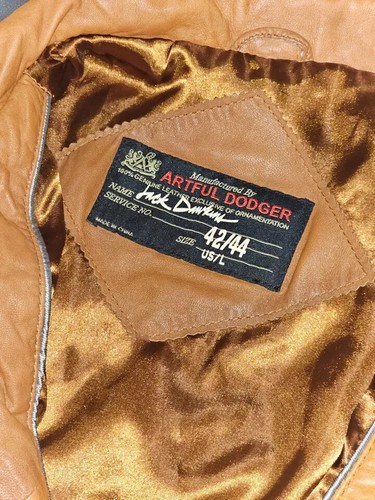 Cognacbraune ARTFUL DODGER Leder Bomberjacke. Einzelhandel 425 $. Größe L 42/44 - Bild 6 von 7