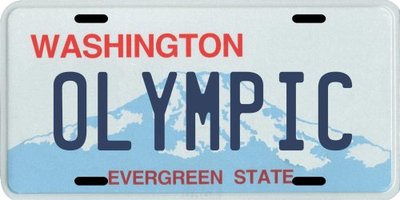 Olympic Park Washington State Aluminum WA License Plate 