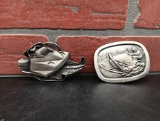 1978 Bergamont Brass Works  1977 Indiana Metal Craft Snowmobile Belt Buckles