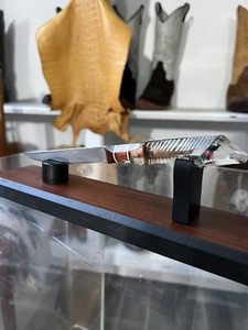 USSR Russian Handmade Prison Knife Plexiglass Art Custom Rose Handle