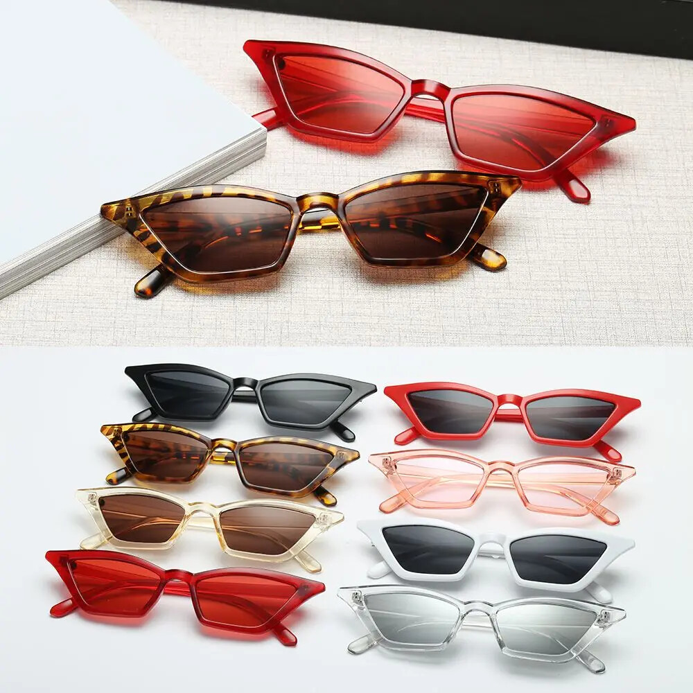 Vintage Cat Eye Sunglasses Unisex Small Frame UV400 Protection  -image