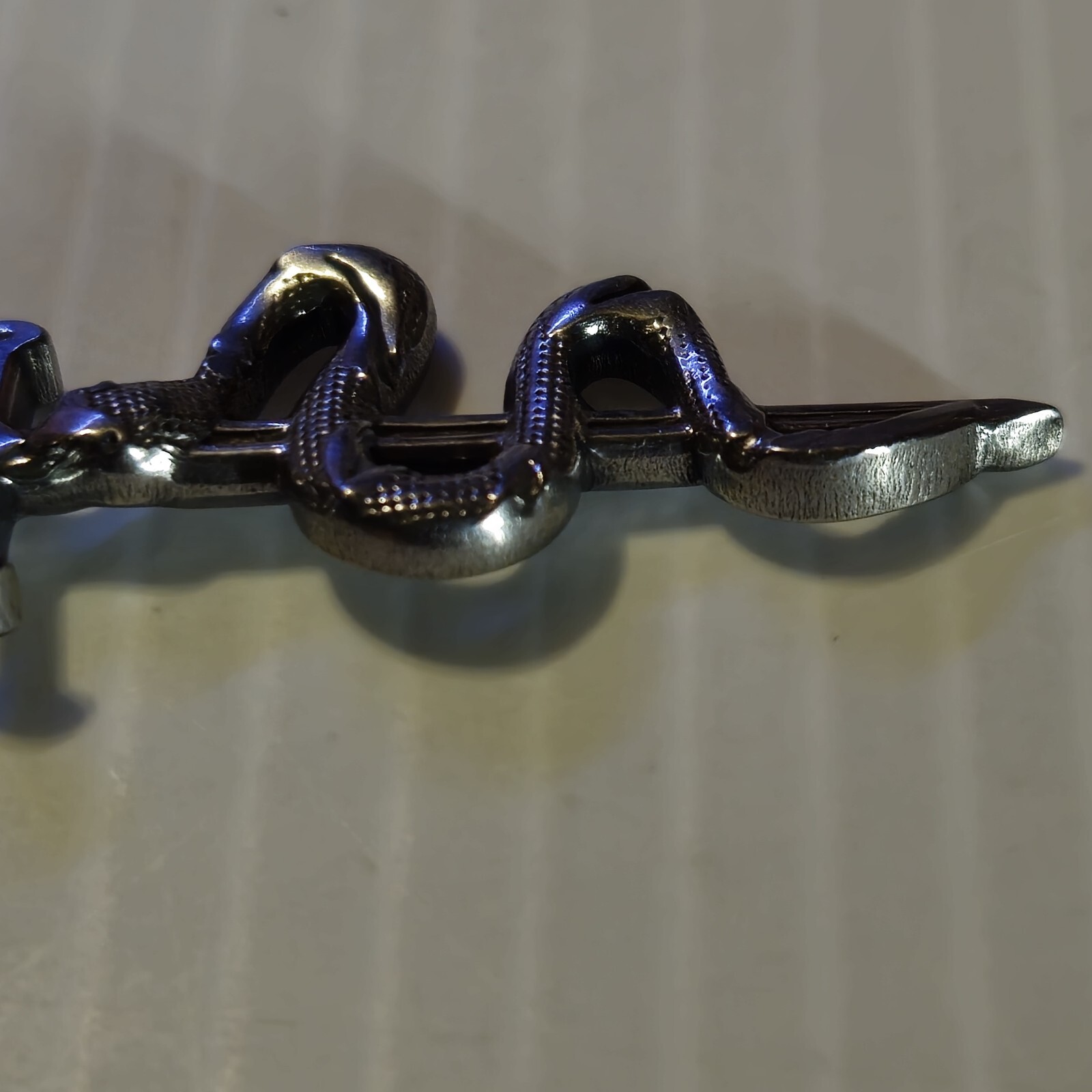 STAINLESS STEEL SWORD & SNAKE Pendant Charm / 18"-24" CHAIN 3MM NECKLACE