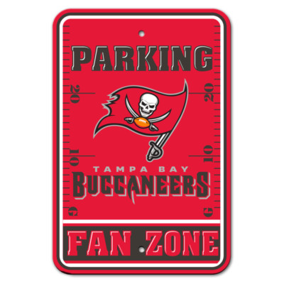 New NFL Tampa Bay Buccaneers Home Office Bar Decor Parking Sign FAN ZONE 12''x18''