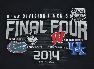 tshirt small ncaa final four uconn florida wisonsin kentucky 18.5 inches pit2pit