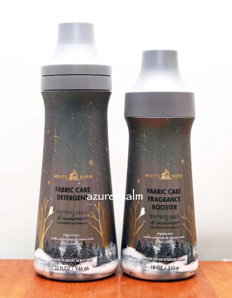 Bath & Body Works SNOWFLAKES & CASHMERE Laundry Detergent + Booster 2PC SET