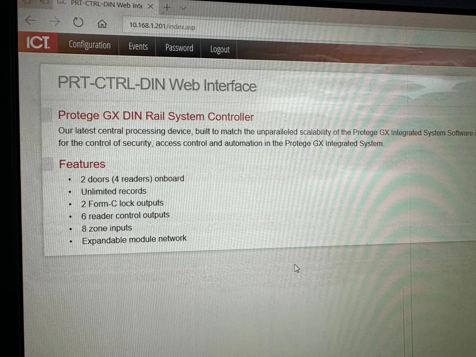 Protege PRT-CTRL-DIN GX System Controller HW v040 v01.30 00111 App v02.08 00191 - Image 3 of 4
