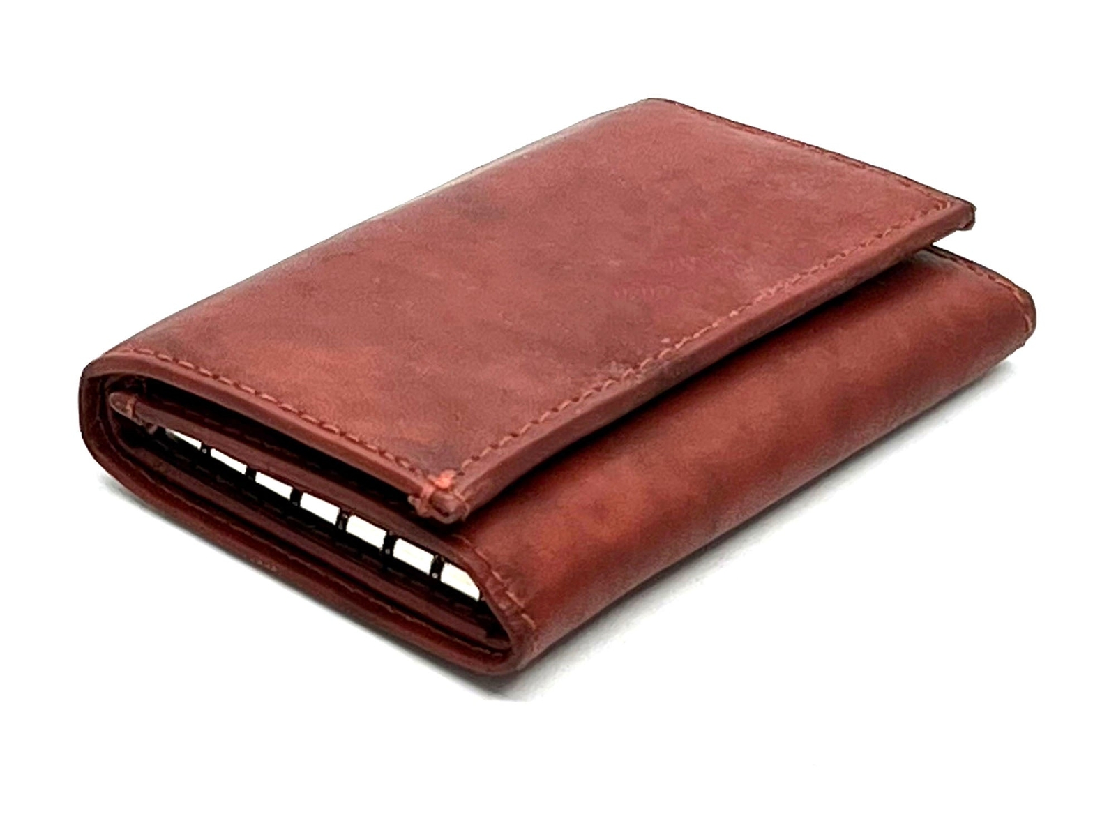 Genuine Leather Keychain Wallet Card Holder for Men with ID Cash Storage  