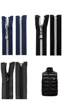 Spirale Reißverschluss 5mm Schwarz Silber Robust Jacke, Weste ,Teilbar bis 90cm