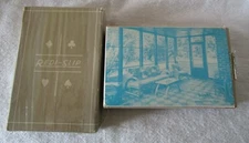 2 REMEMBRANCE REDI-SLIP PLAYING CARDS DeVAC MID CENTURY MPLS MN (1 deck sealed)