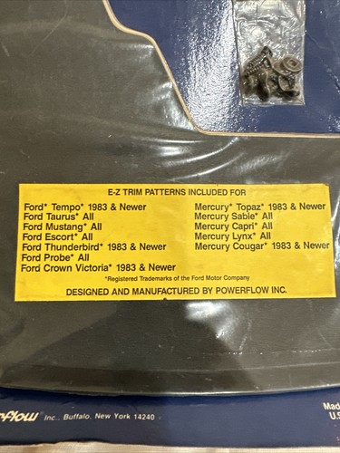 NOS Vintage Old School Ford 2 Mud Flaps Splash Guards 1983-1989 Black - Picture 3 of 8