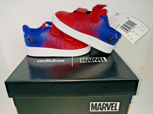 NEW Adidas Marvel Spider Man Advantage EG7903 Red Blue Sneakers Infant Size  5K | eBay