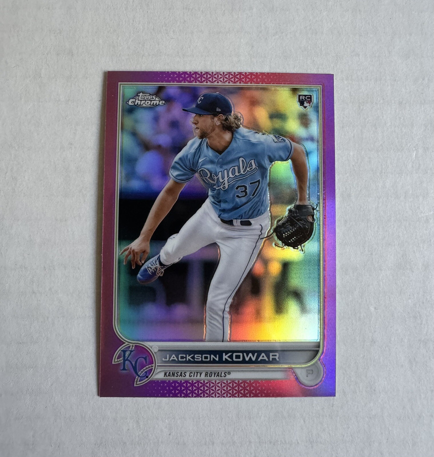 2022 Topps Chrome Jackson Kowar RC Pink Refractor #188 Royals