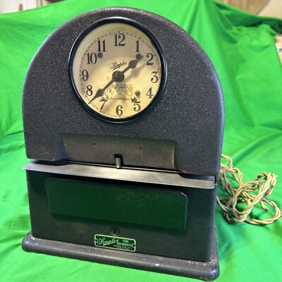 Vintage Original Simplex Time Clock stamp recorder  Working Condition! No Key