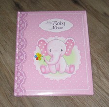 never used My Baby Album BOOK record memories info Keepsake GIRL pink elephant 2