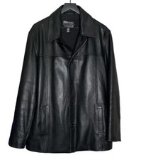 J. Crew Men s Heavyweight Leather Jacket Black Size Medium Wool Blend Lined