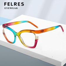 Cat Eye Luxury Anti Blue Light Eyeglasses For Women Clear Lens Glasses Frames