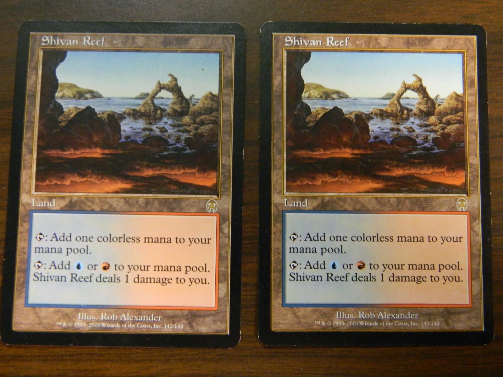 MTG Apocalypse Shivan Reef x3 Rare Land Lightly Played - Excellent Condition