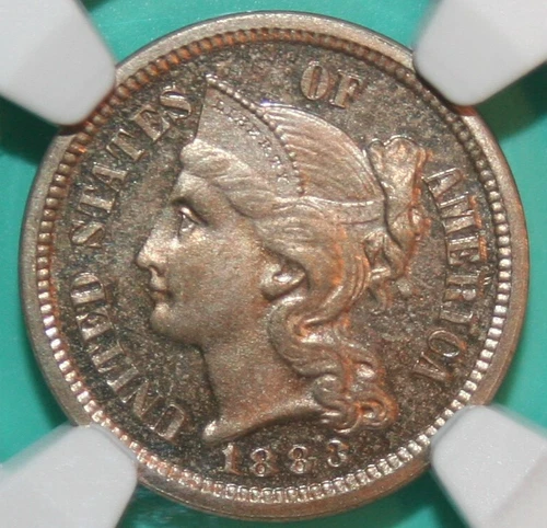 1883 Proof Three Cent Nickel - NGC PR 62 - 3CN
