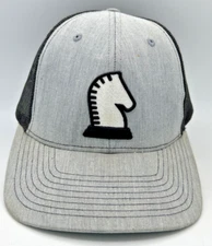 CLASSIC EQUINE Black /Gray KNIGHT CHESS PIECE BASEBALL HAT Horse Riding Gym Cap